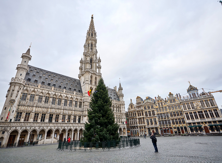 Kerstboom is toegekomen op de Grote Markt BRUZZKET